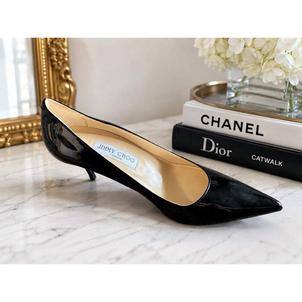 Jimmy Choo Black Patent Leather Pump Heel LEFT SHOE ONLY AMPUTEE Size 40 US 10